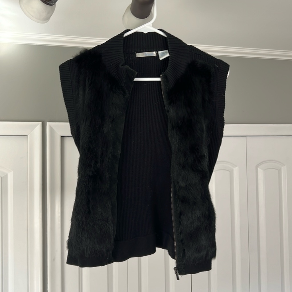 Black Rabbit Fur Vest